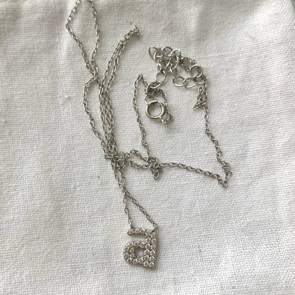 Sterling silver CZ initial charm A